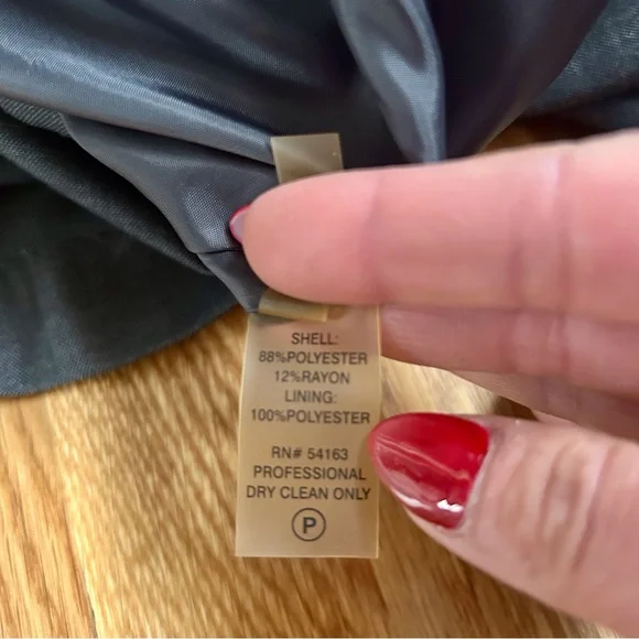 Calvin Klein Charcoal Wrap Cap Sleeve Banded Waist Dress - Picture 9 of 12